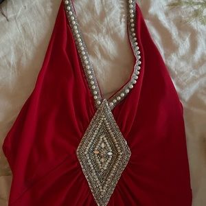 Beautiful red cocktail dress halter style